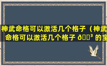 神武命格可以激活几个格子（神武命格可以激活几个格子 🐳 的宝宝）